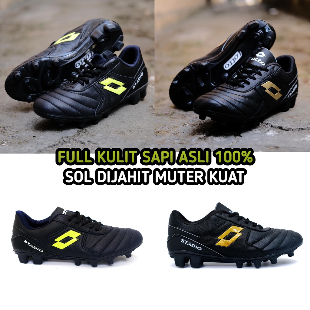 Sepatu Bola Kulit Asli Lotto Stadio Sol Dijahit Rapi