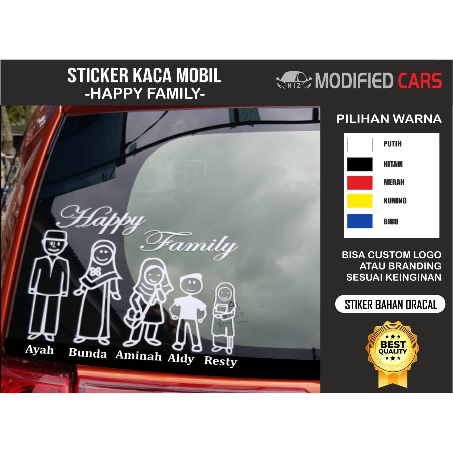 STICKER KACA MOBIL STIKER HAPPY FAMILY