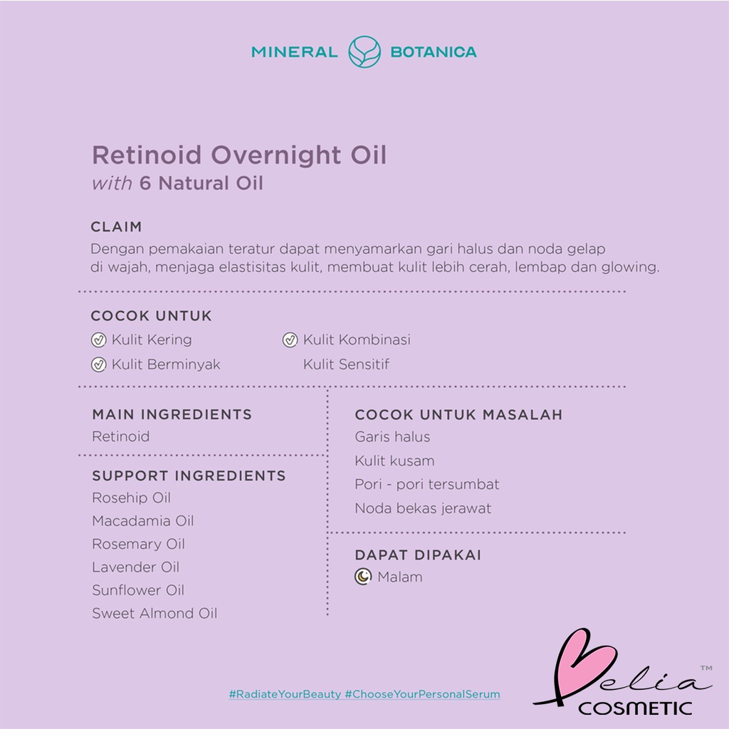 ❤ BELIA ❤ MINERAL BOTANICA Face Serum | Niacinamide | Ceramide | Retinoid | Peptide | Hyaluronic