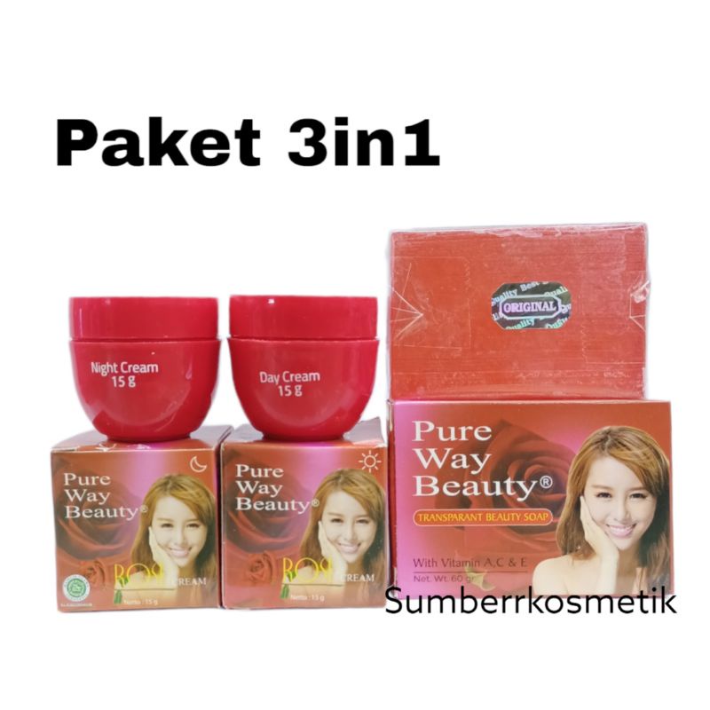 Paket Cream Rose Pure Way BPOM Original