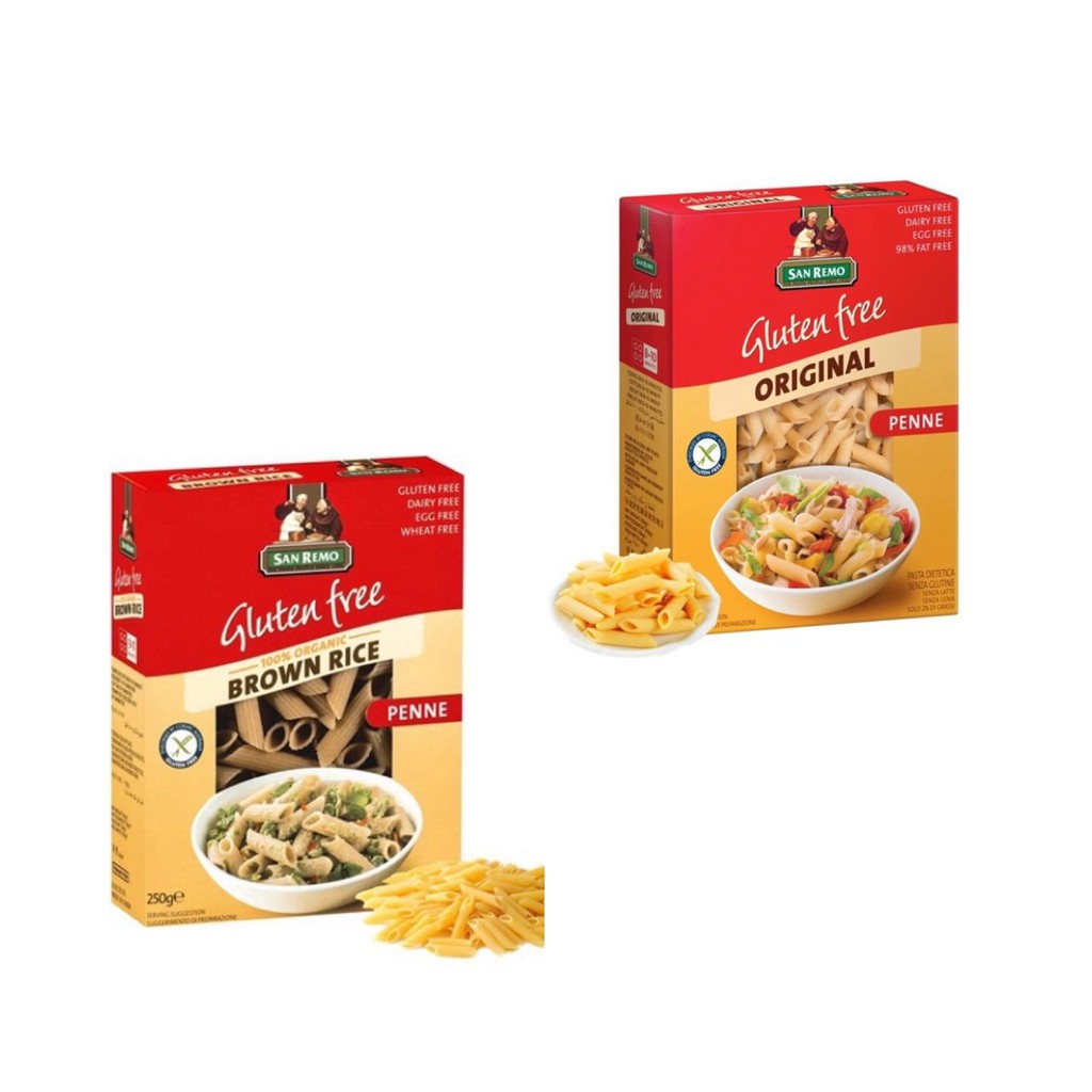 

San Remo Gluten Free Pasta Penne Original 350gr dan San Remo Brown Rice Pasta Penne 250gr