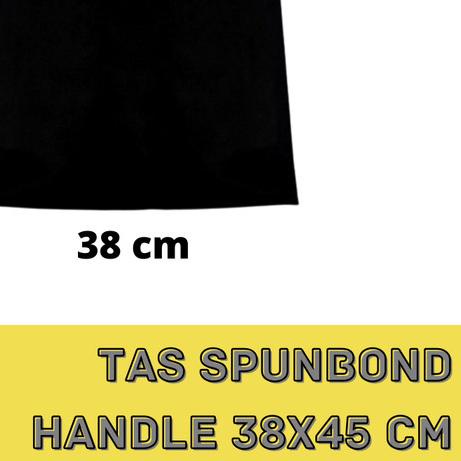 

✶ GOODIE BAG TAS SPUNDBOND HANDLE 38X45 cm - LUSINAN - Hitam ♢