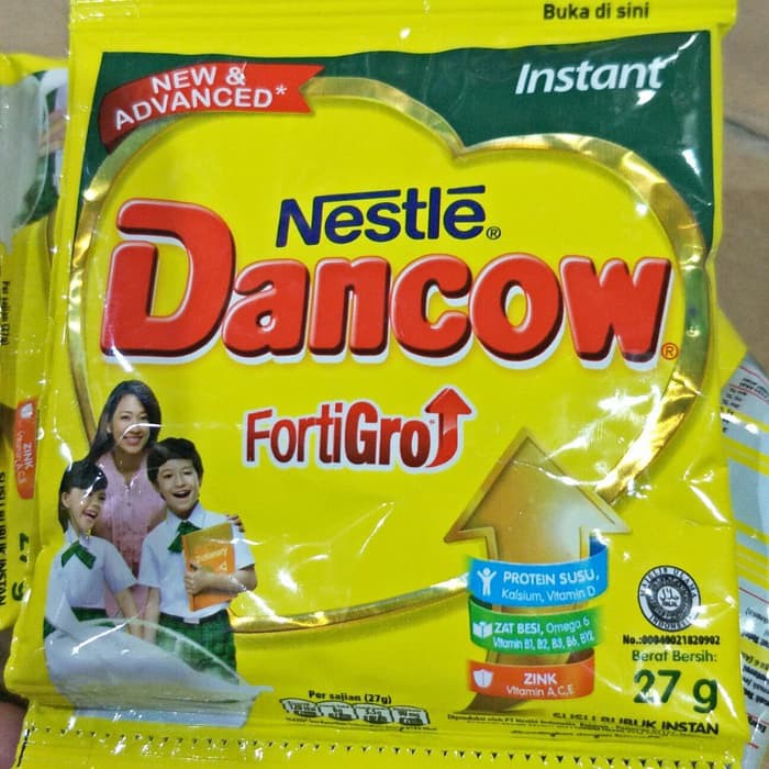 Susu Dancow Sachet FortiGro Putih 27 Gram x 10 sachet ( HARGA 3 RENCENG )