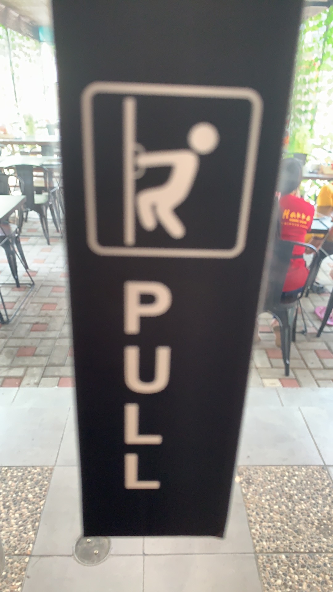 Sticker Push Pull Pintu Cafe