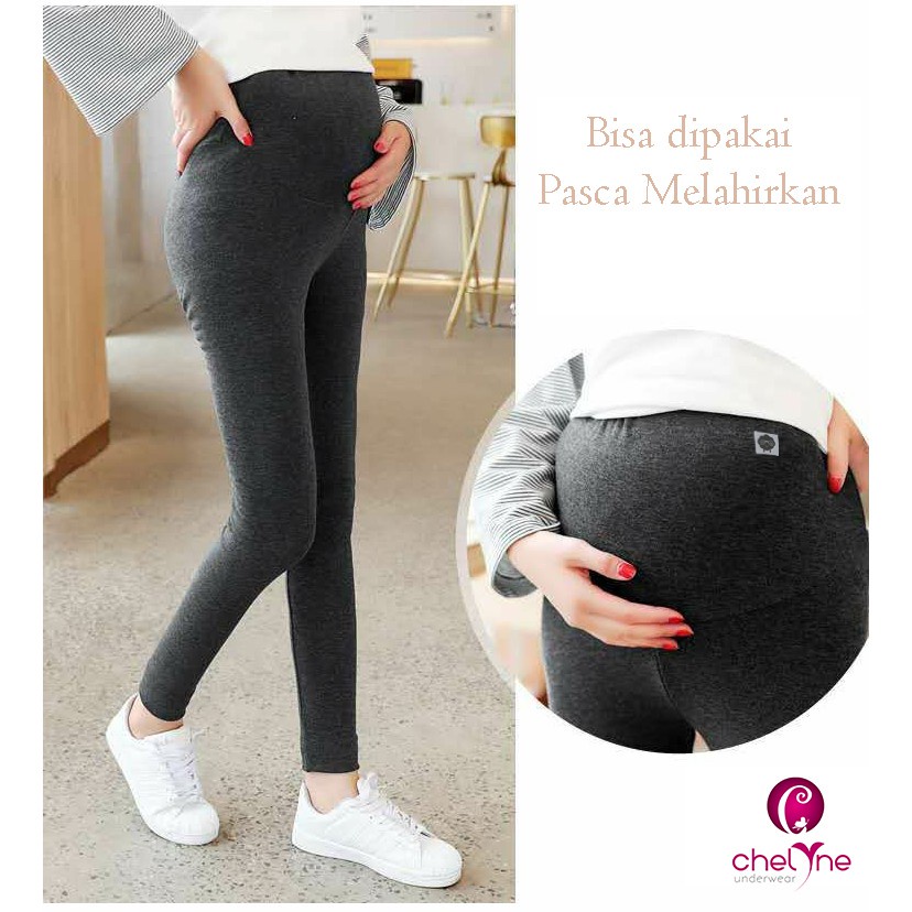 Legging Hamil Panjang Highwaist HJ133 Maternity Legging By chelyne