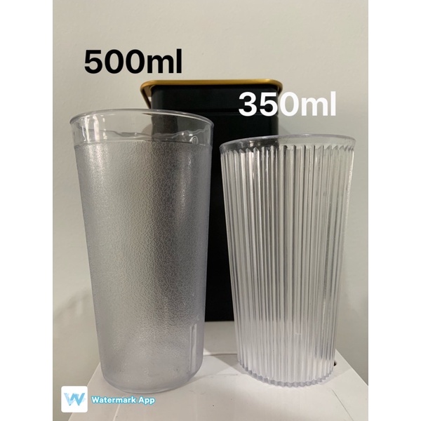 Gelas plastik BENING garis 350ml gelas polos 250 ml 500ml Mug plastik 350ml Gelas plastik bening teb