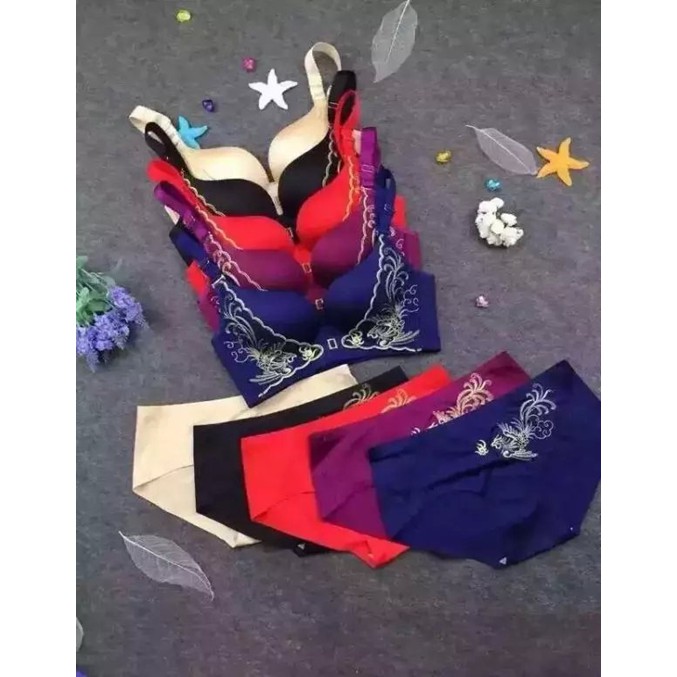 Sexy Seemless Bra set (BS.8852.KKN) - Ungu, 32