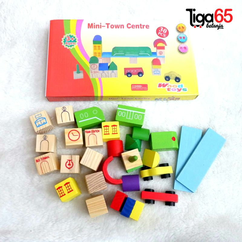 365 Mainan Edukasi / Mainan Kayu / Mini-Town Centre / Puzzle Kayu PZ178