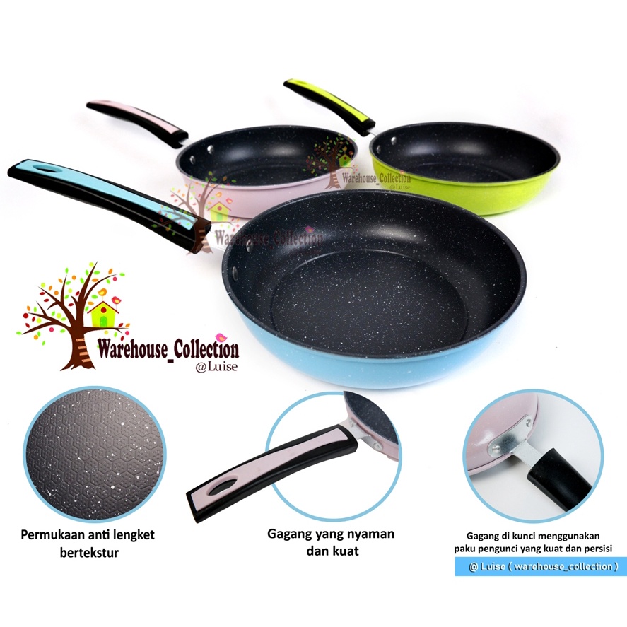 fry pan / frypan teflon calypso / wajan Calypso Penggorengan Anti Lengket Tanpa Minyak 20cm,22cm,24cm
