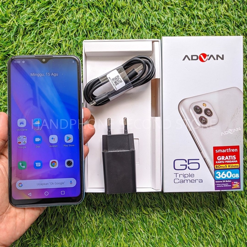 HANDPHONE ADVAN G5 4/32GB FULLSET NO HEADSET SECOND SEKEN BEKAS MURAH