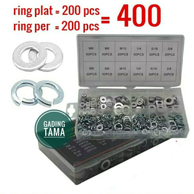 Split Lock Spring Washer Ring Per Ver Plat Baja Galvanis 400 pcs