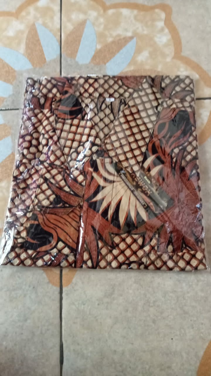 Kemejabatikpria/bajubatik/pakaianbatik/batikpekalongan/batik Oval Litle Jokowi Lengan Panjang Elegan