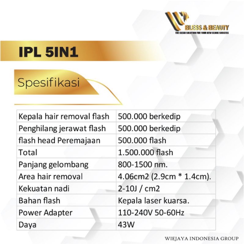 Alat IPL Laser Hair Removal 5in1 Alat laser penghilang bulu Dengan 500.000 Shoot Garansi 100%