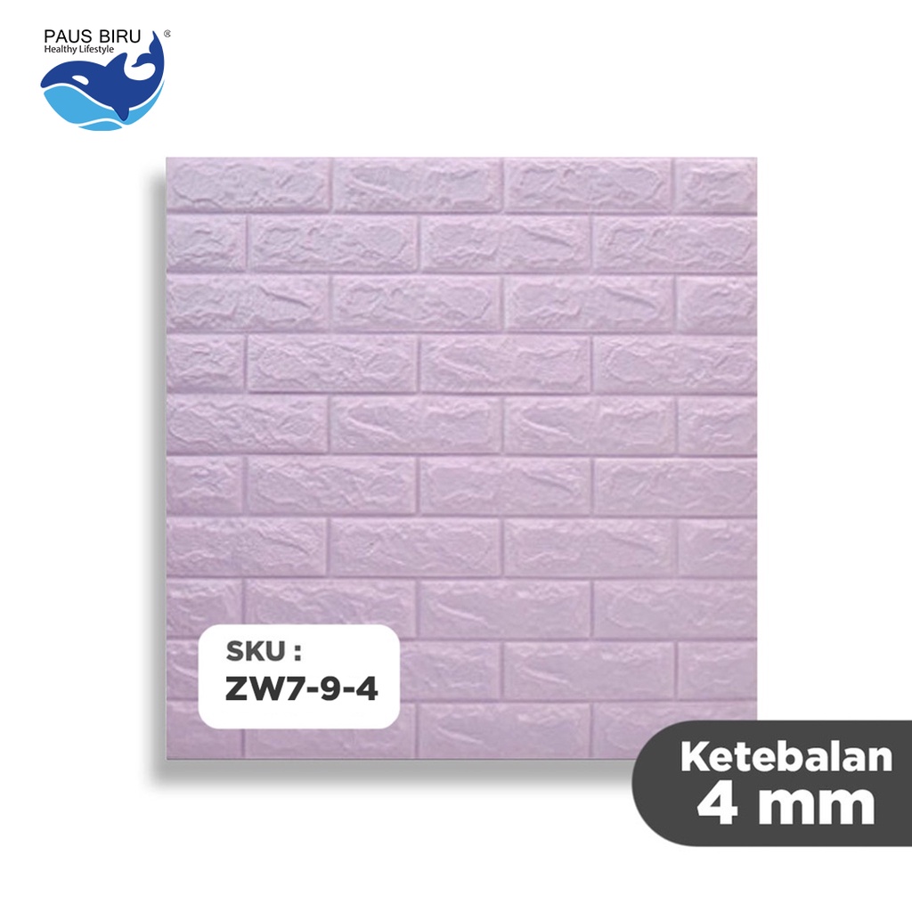 Wallpaper Dinding 3D bata / wallpaper 3D Foam 77x70cm Tebal 4mm High Quality | 4 mm Wallfoam | Bata-UNGU 4MM