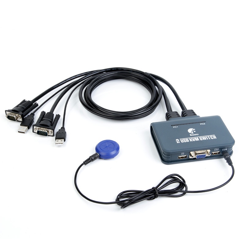 KVM Switch USB VGA 2 Port with Remote include kabel VGA dan USB