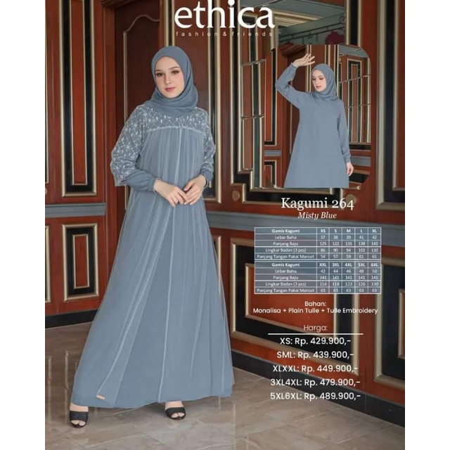 Kagumi 264 Frosty Green | Misty Blue Gamis Terbaru Ethica