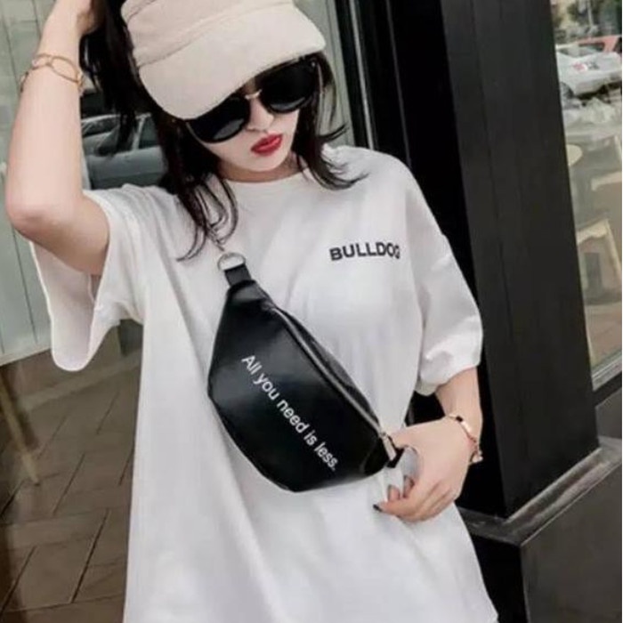 tas wanita TAS SELEMPANG DADA WAISTBAG WANITA WAIST BAG ALL YOU TAS PINGGANG F329 - Hitam branded im