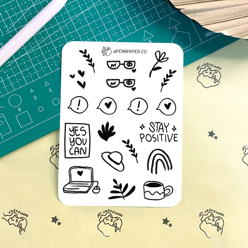 

Stiker Lucu Self Care Transparent Bullet Journal Bujo Sticker Polcos Deco