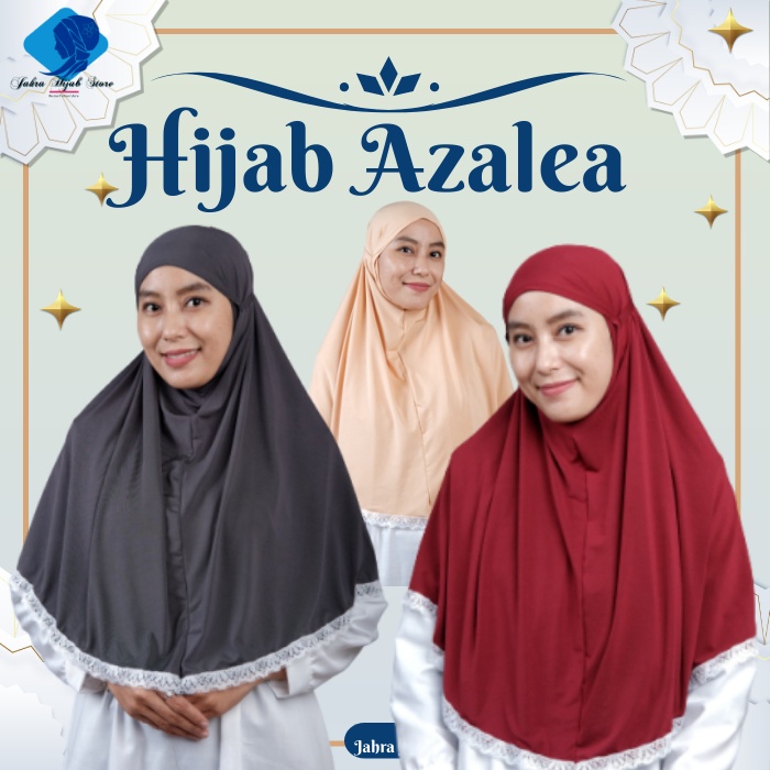 HIjab bergo Jersey Azalea Dewasa Kerudung Jersey Premium Khimar Tali Instan Jilbab renda Menutup Dad