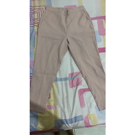 celana bahan highwaist pomelo