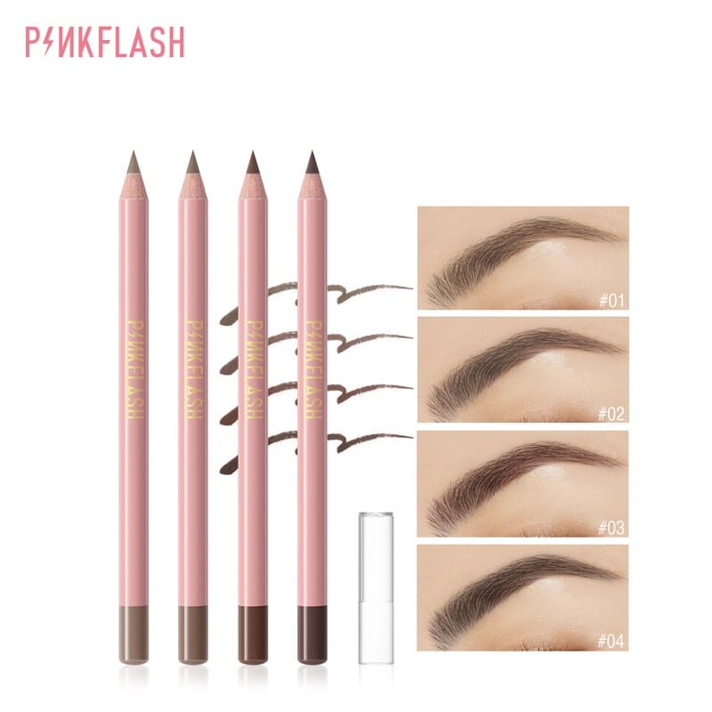 PINKFLASH Ohmyemoji Klasik Tahan Air Tahan Lama Pensil Alis Lembut Tahan Lama Pigmen Luar Biasa 4 Warna/ BS