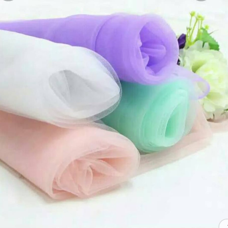 kain tule /kain tile ukuran besar 50 x 60cm Pasltik kado bungkus hadiah storage hampers birthday gift/ wedding souvenir
