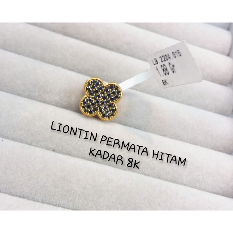 Liontin bunga mata hitam fashion kadar 375/8karat ringan murah