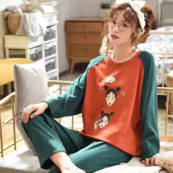 Baju tidur piyama pp wanita bahan kaos import tebal