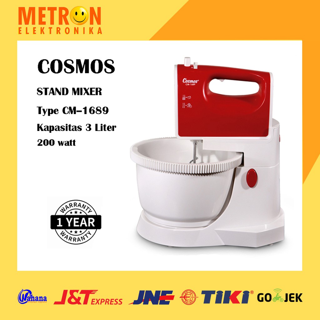 COSMOS CM 1689 / STAND MIXER 3 LITER 5 SPEED LEVEL 200 WATT / CM1689