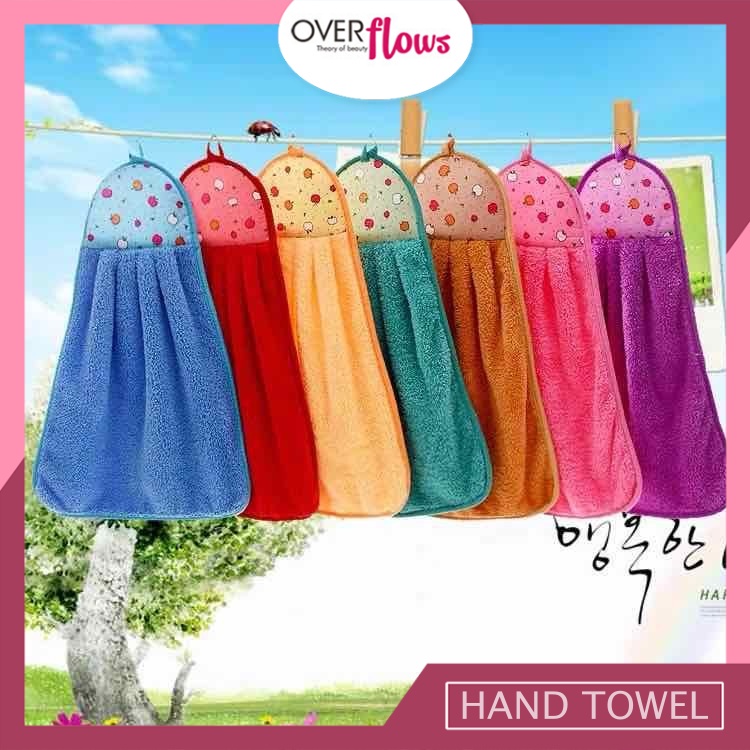 OVERFLOWS.ID Lap Handuk Tangan Motif Apel Hand Towel Besar Lap Kain Tangan Cartoon Bear Hand Towel