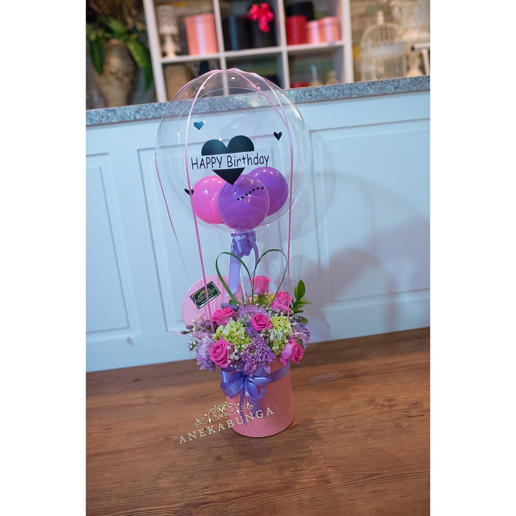 Rangkaian Bunga Asli Balon Baloon Fresh Flower Birthday Ulang Tahun Wedding Anniversary Kado Mothers