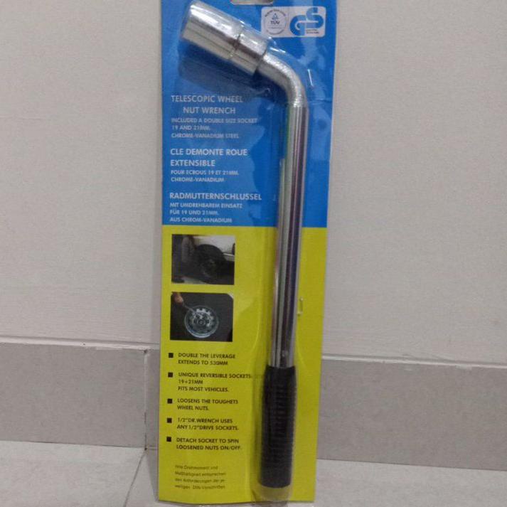 Harga Spesial.. KUNCI RODA BAN SERBAGUNA L BISA PANJANG PENDEK UK BAUT 19 & 21 / KUNCI L BAN MOBIL