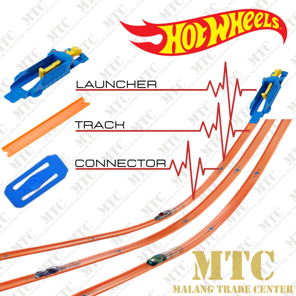 TRACK HOT WHEELS Track Builder System dengan Launcher Hot Wheels atau Pelontar Hot Wheels dan Connector Hot Wheels