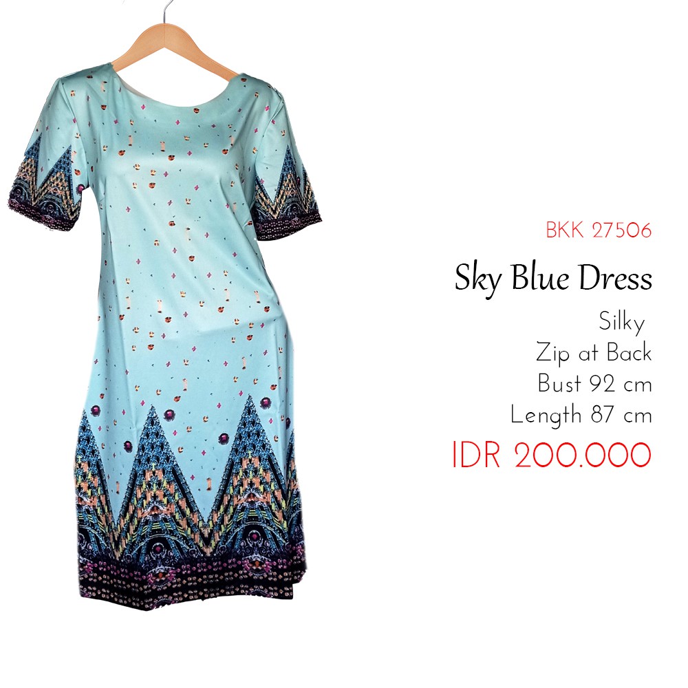 Dress Wanita Dress Premium Import - Sky Blue Dress