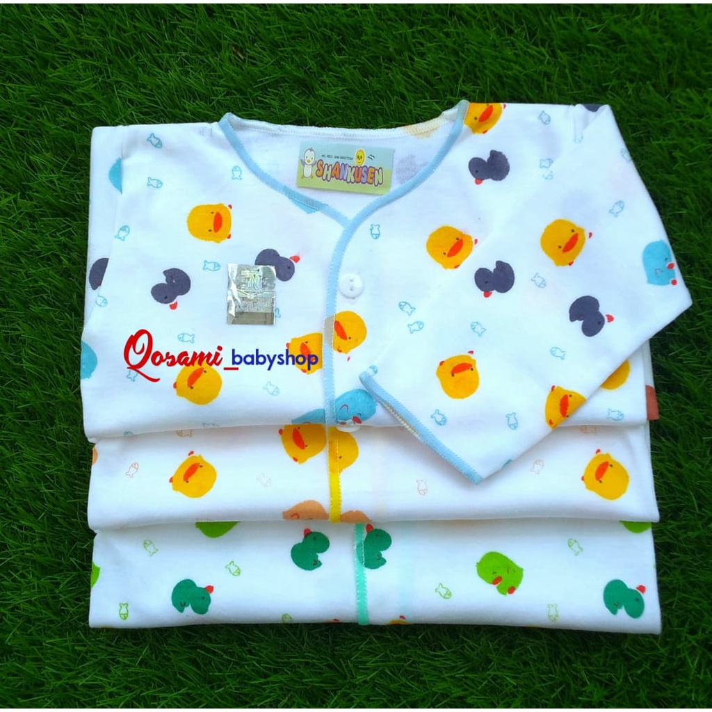 SHANKUSEN 3 pcs Baju Panjang Kancing Bayi Motif SNI