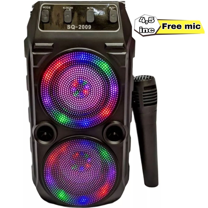 COD✓ Speaker Fleco F-6581/F-6582/XTM 2010 /SQRS -2009 LED Bluetooth Portabel Free Mic Karoeke mantap,salon aktif Super Bass