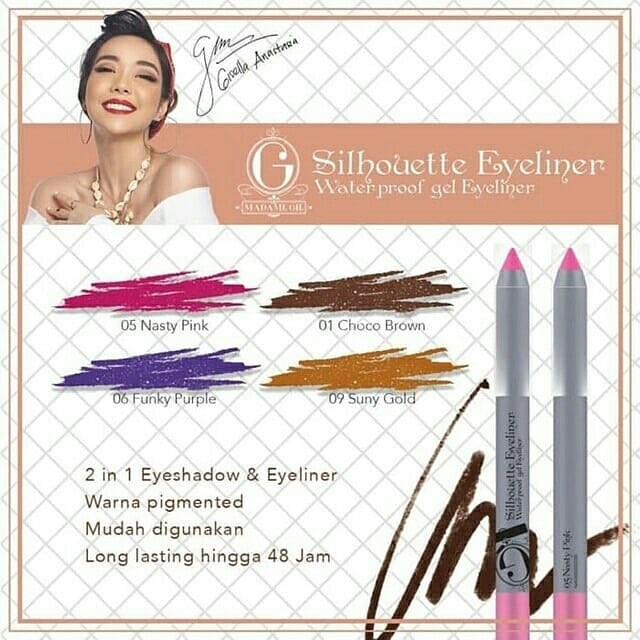 Madame Gie Waterproof Eyeliner 2 In 1 Liner &amp; Eyeshadow