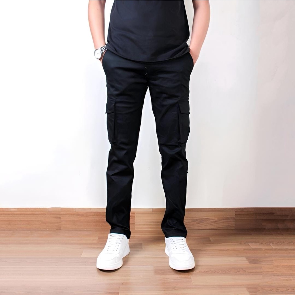 Ynh Store - Celana Cargo Panjang Slim Fit Pria - Cargo Pants - Celana Panjang Pria