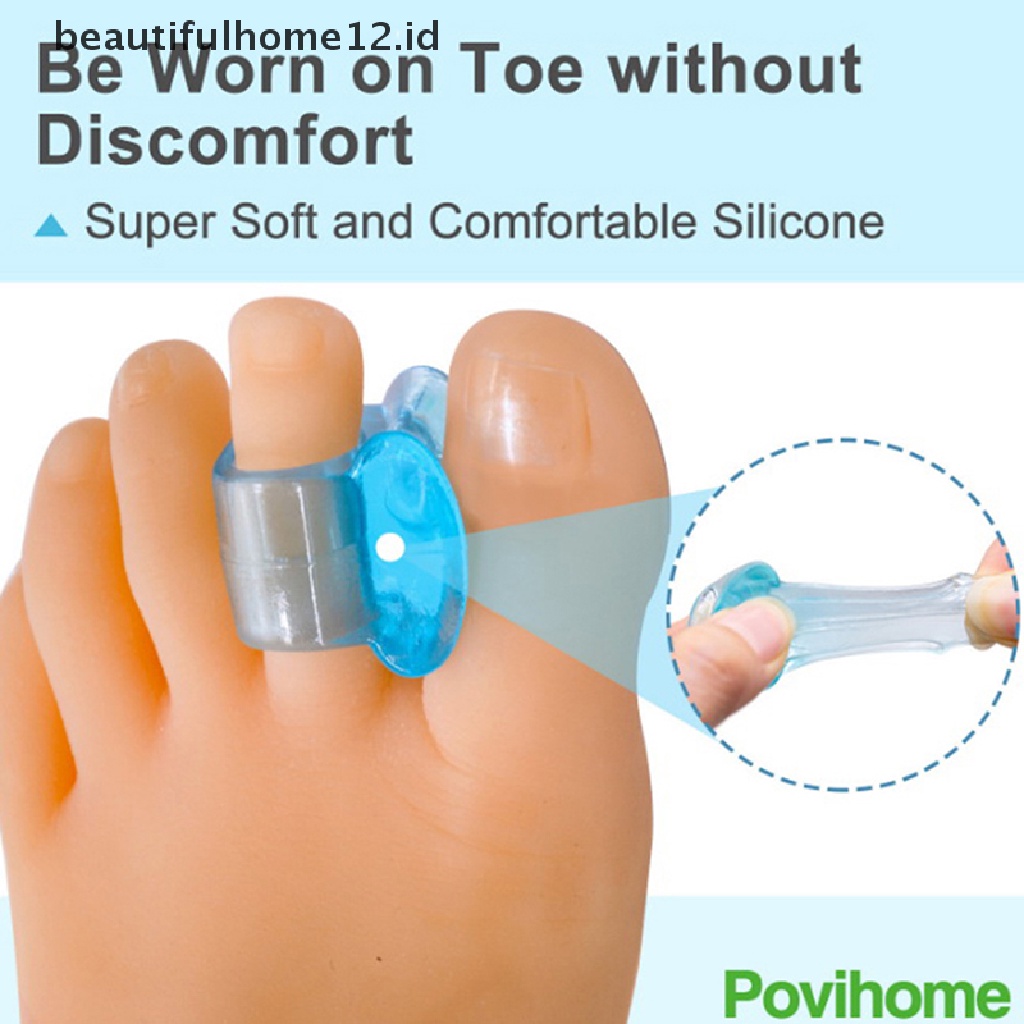 【beautifulhome12.id】 2pcs Silicone Gel Toe Spacer Separator Straightener Spreader Bunion Pain Relief .