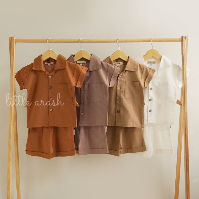 Domikado | Danish Set Pants | Setelan linen anak | Setelan safari