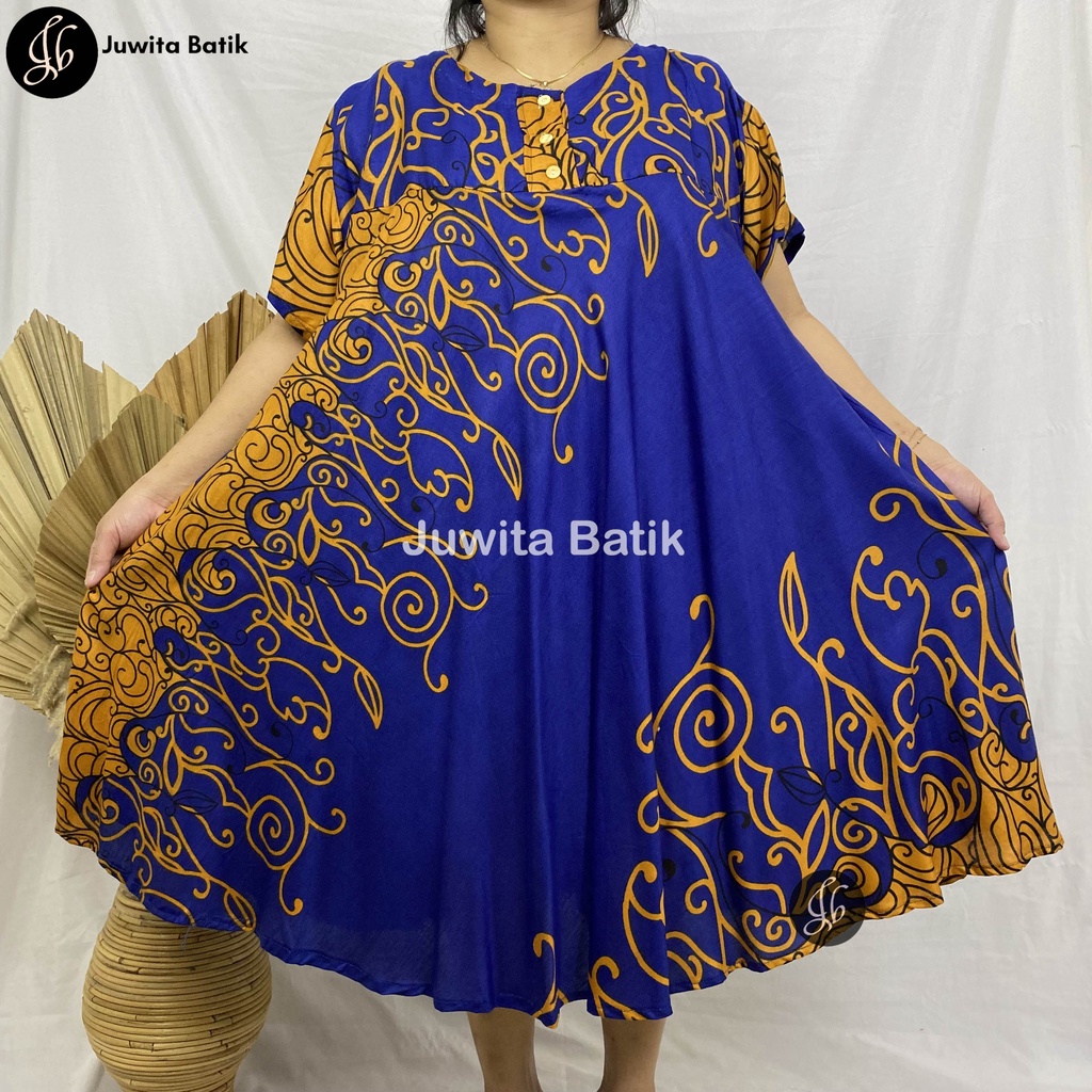 Juwita Batik - Daster Payung Jumbo LD 130 XXXLKlok Motif Batik Tato Jodha