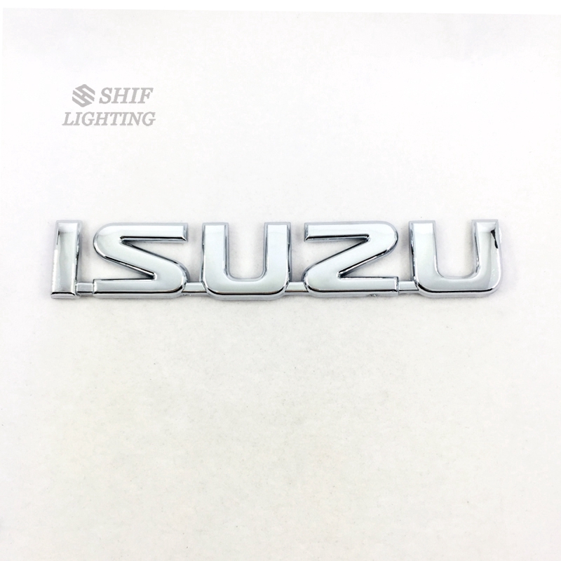 Stiker Emblem / Badge Motif Logo Isuzu Bahan ABS Chrome untuk Bagasi Belakang Mobil suzu