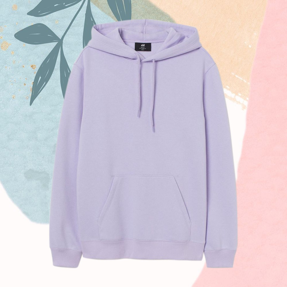 Hoodie Jaket Polos Pria Wanita Ungu Lilac Full Tag