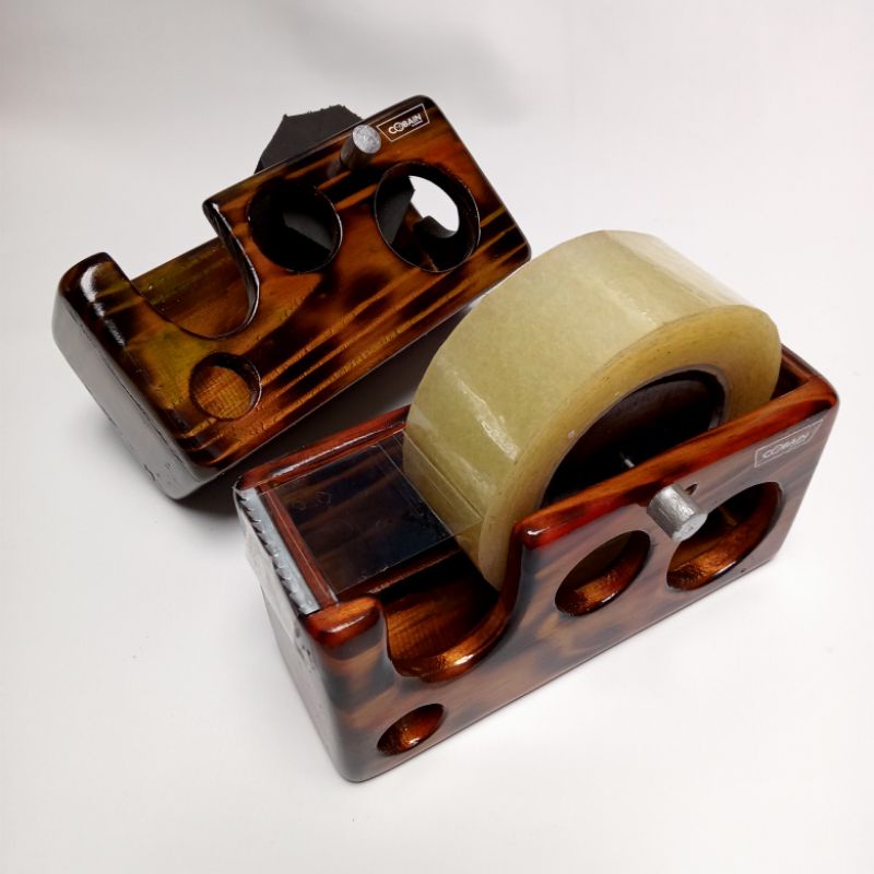 

Pemotong Lakban Besar 2inchi Tape Cutter Dispenser Kayu Jati Clasik Mewah
