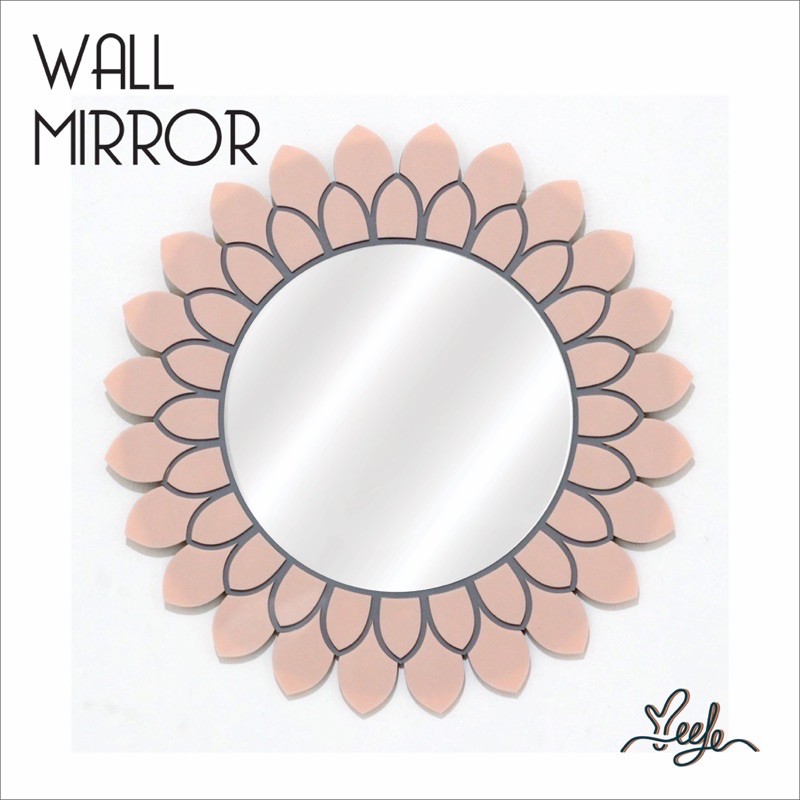 Cermin dinding bulat,Wall mirror decor flower