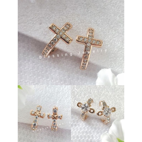 Anting Tusuk Salib Permata  Xuping Wanita