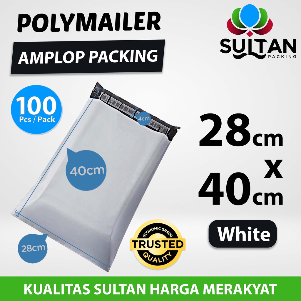 

Polymailer Pack White 28cm x 40cm Termurah Amplop Plastik Packing Olshop Ekonomis