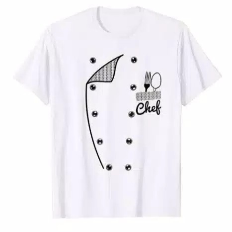 KAOS CHEF KOKI BAJU TSHIRT KERJA JURU MASAK KITCHEN FOOD KATUN COMBED 30S