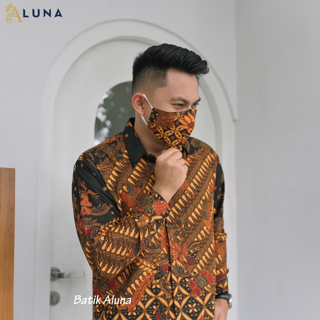 KEMEJA BAJU KONDANGAN BATIK ALUNA PRIA PEKALONGAN MODERN LENGAN PANJANG KEKINIAN PREMIUM PCW 096