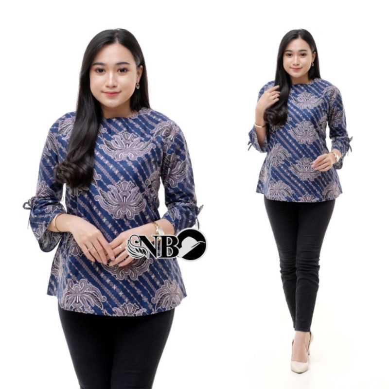 tey-17 Batik Wanita ASJ SA HRB026 Kenongo Kemeja Tosca Pendek-004